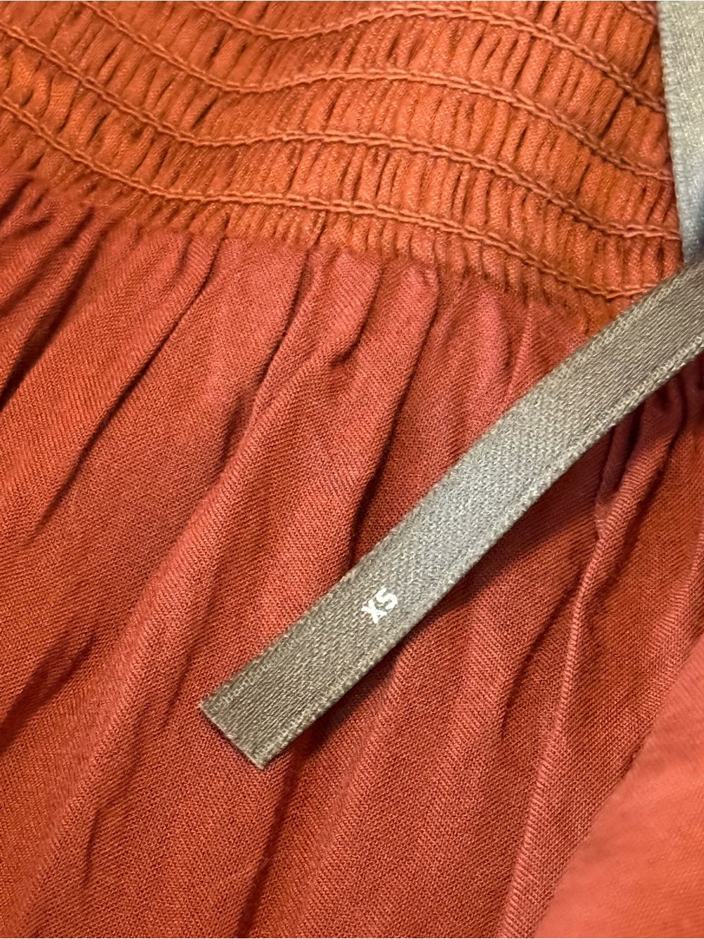 Anthropologie Rust Long-Sleeve V-Neck Pleated Dress - Picture 5 of 5